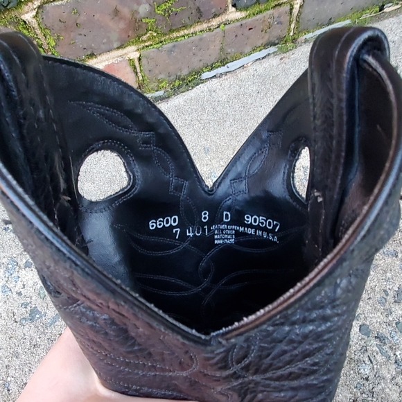 RELISTED Black leather cowboy boots - Picture 5 of 5